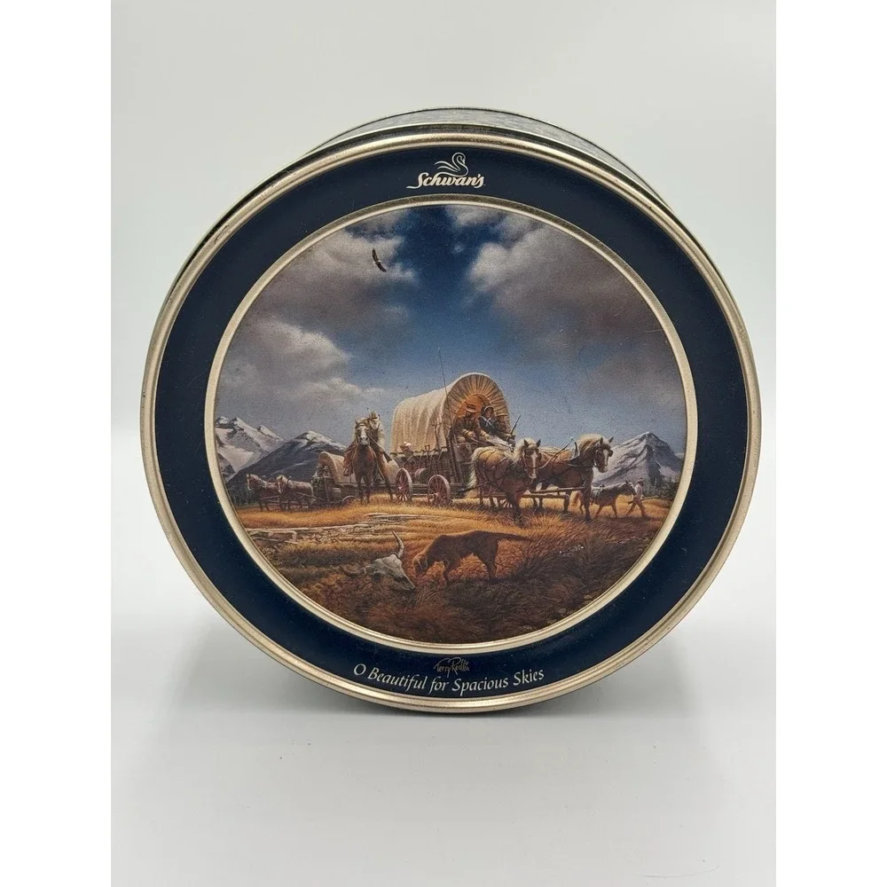 2001 Schwan's 49th Anniversary Terry Redlin Spacious Skies Tin Round Blue